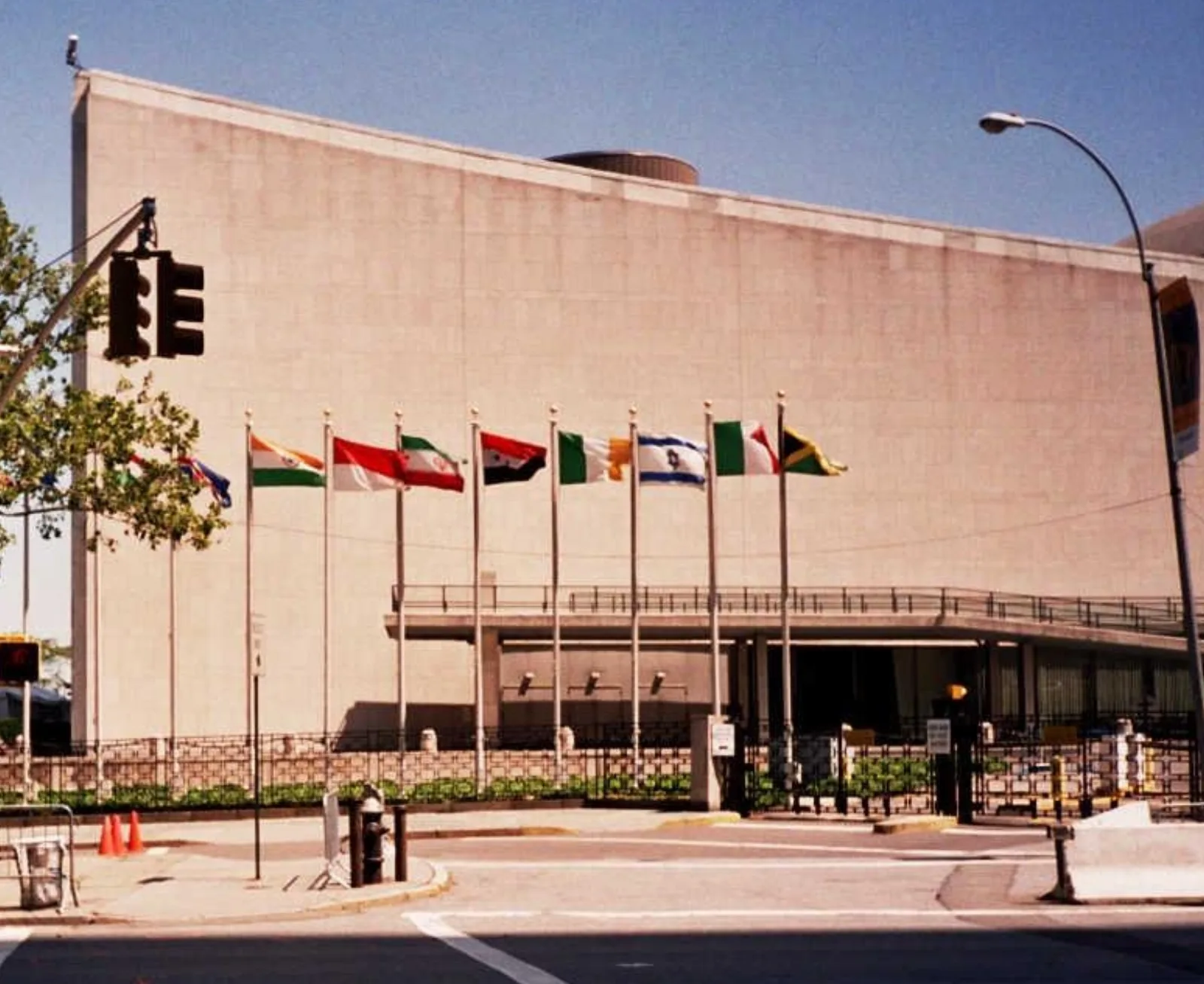 The Israeli flag displayed among member-state flags at the United Nations